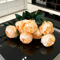 7 Tangkai Bunga Peony Buatan Tangan dari Sutra, Buket Bunga Peony Palsu, Dekorasi Meja Rumah untuk Hari Valentine dan Pernikahan