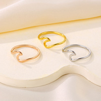 Montre Bague de Fiançailles Unisexe Gaovo en Acier Inoxydable à Ouverture Réglable, Bijou Tendance Plaqué Or 18K, Géométrique Creux