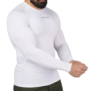 T-Shirt Sportiva da Allenamento Personalizzata per <span class=keywords><strong>Uomo</strong></span>, Maglia Aderente a Maniche Lunghe da <span class=keywords><strong>Uomo</strong></span> per Corsa e Palestra - Product Image 1