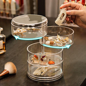 Wholesale Multi-Layer Rotating Storage Box Rack Round Plastic Organizer Jewelry Necklace <strong>Earrings</strong> <strong>Holder</strong> - Product Image 5