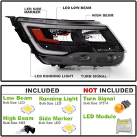 Phare avant LED gauche et droit à source lumineuse intense, modèle 2016-2019, produit phare