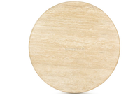 Table de salle à manger en marbre moderne de style italien, ronde, qualité haut de gamme, ensemble de table à manger à prix d'usine, marbre de luxe en travertin beige