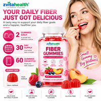 Gummies de fibres sans sucre à marque privée, formule personnalisée avec 5g de fibres prébiotiques pour un soutien digestif quotidien