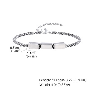 European Style Versatile Link Chain <b>for</b> <b>Men</b> DIY Engraved Block <b>for</b> Bracelet Personalized Charm <b>Bangle</b> - Product Image 3