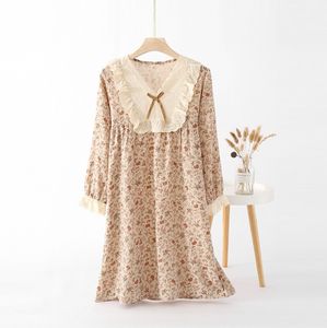 Gonna donna donna primavera <span class=keywords><strong>e</strong></span> autunno stampa <span class=keywords><strong>pigiama</strong></span> in <span class=keywords><strong>pizzo</strong></span> a maniche lunghe in <span class=keywords><strong>cotone</strong></span> - Product Image 2