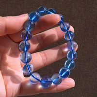 Bracelet en aquamarine bleu profond naturel du Brésil, qualité collection, pour collection de pierres précieuses et cadeau haut de gamme
