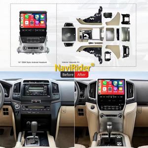 Kits de mise à niveau de l'intérieur de la voiture avec unité principale Android 13, 10 pouces, pour Toyota Land Cruiser LC200 LC300 2008-2021, Carplay, GPS, lecteur vidéo - Product Image 2