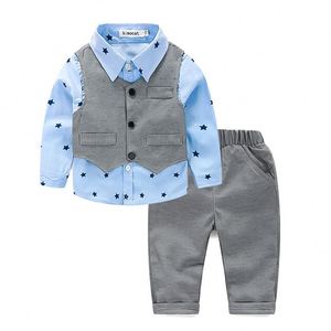 Traje de Noche para Bebé Niño, Traje de Fiesta de Tres Piezas con Manga Larga, Ropa de Recién Nacido, Compra en Línea - Product Image 1