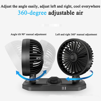 Ventilateur de voiture à rotation de 360 degrés Tableau de bord Double ventilateur Ventilateur électrique de refroidissement de voiture