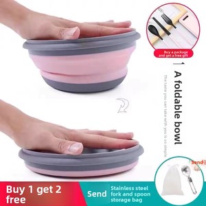 Contenitore Espandibile per Alimenti da Esterno Personalizzato, Set di Stoviglie Portatile, Ciotola Pieghevole per Insalata con Coperchio - Product Image 4