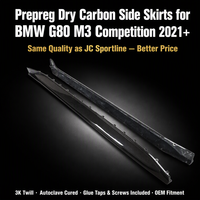 Extensions de jupes latérales en fibre de carbone sèche pour BMW M3 G80 Competition 2021-2023