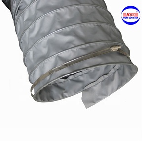 Vente flash - Conduit de ventilation flexible en fibre de verre résistant aux flammes, conduit d'<span class=keywords><strong>air</strong></span> <span class=keywords><strong>chaud</strong></span> flexible à haute température, revêtu de silicone - Product Image 3