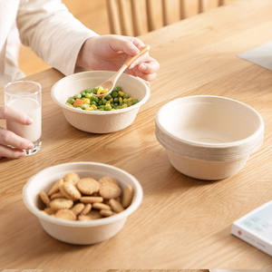 Haute qualité 100% écologique biodégradable canne à sucre Bagasse Fiber pâte à papier bols jetables soupe/saladiers fêtes ALLWIN - Product Image 1