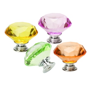 delicate exclusive Hardware furniture handle Glass drawer cabinet <b>Single</b> hole crystal clear white handle - Product Image 4