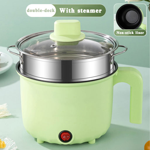 Green B/pot with steel steamer (nonstick inner)