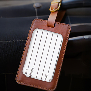Most Selling Luxury Genuine Leather Luggage Tag with Elegant Design for Frequent Traveler and Corporate Gifts Available For Sale - Product Image 1