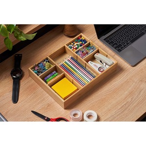 Office Organizer Wooden <b>Drawer</b> <b>Storage</b> <b>Box</b> With Compartments For Desktop Stationery And Miscellaneous Items - Product Image 3