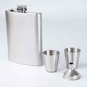 Modern Stainless Steel Flask Set Sandblasted Beer Mugs <b>Funnel</b> Factory Wholesale Logo Customization Available Portable Outdoor - Product Image 5