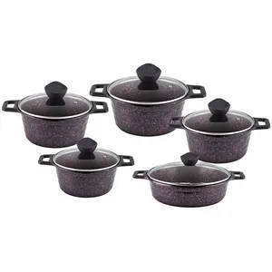 Keukenartikelen MBH10-piece Pan Met Antiaanbaklaag Medische Stenen Set Aluminium Kookpot Voor Thuis