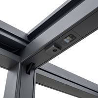 Pergola motorisée à toit à lames orientables, en alliage d'aluminium T6063 T5, revêtement poudré, pour hôtel de luxe, terrasse extérieure