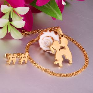 Conjunto de Joyería de Acero Inoxidable con Baño de Oro y Circonitas para Niño &amp; Pendientes y Collar de Moda para Mujer, Joyería de Cristal con Diseño Moderno - Product Image 3