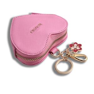 Vente flash - Porte-clés en cuir avec logo personnalisé imprimé, sac vintage rose en forme de cœur - Product Image 3