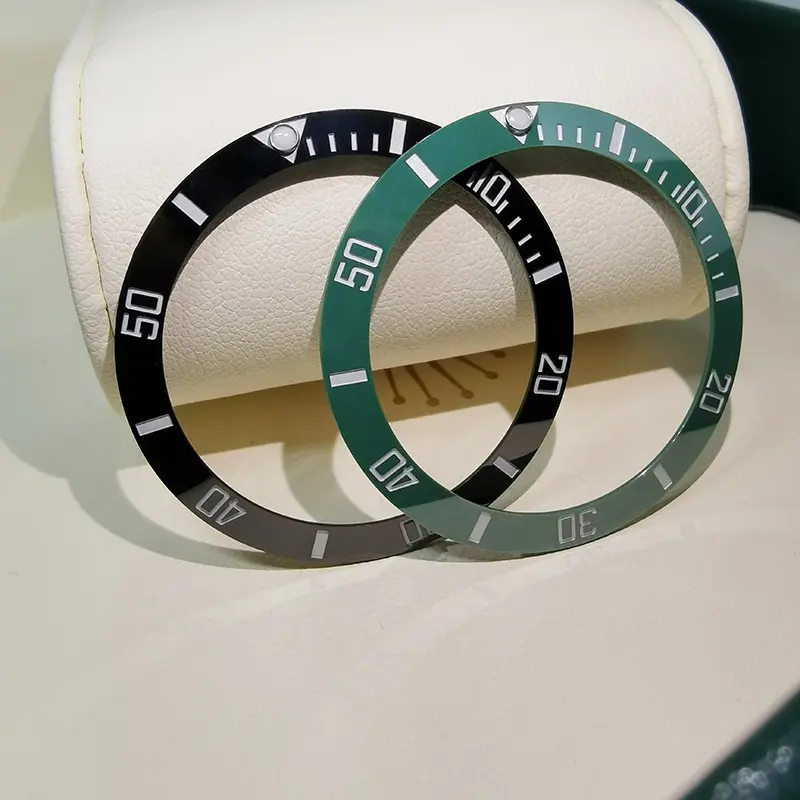 38Mm/38.5Mm Emerald Green Originele Keramische Base Metal Rainbow Horloge Bezel Inserts Inner Bezel Horloge