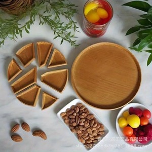 New cross-border product: Wooden fruit, pastry, nut, and <b>snack</b> <b>tray</b> with 8 compartments, suitable for pizza and bread. - Product Image 1