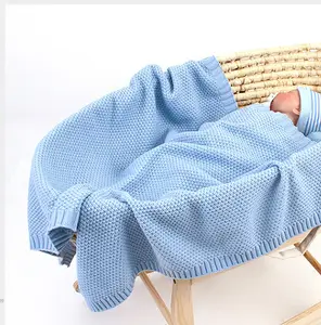 Wholesale Knitted Blankets blanket for crib, stroller, travel, outdoor, decorative