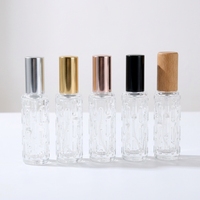 Flacons compte-gouttes cylindriques en verre pour huiles essentielles 10ml 15ml, avec bille roll-on en PP coloré mat, rechargeables, avec bouchon à vis, pour parfum et sérum de soin de la peau