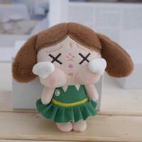 Mini poupée en peluche de coton de 15 cm pour porte-clés, accessoire de bricolage, décorations de sac, jouet en peluche, logo personnalisé