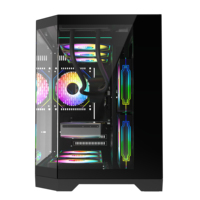 Gabinete de PC de Nuevo Diseño al por Mayor con 3 Lados de Vidrio Templado y Ventilador RGB para Gamer, Torre de Computadora con Enfriador Líquido de CPU de 360mm, Caja Micro ATX