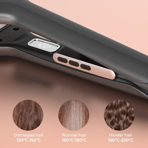 Lisseur et boucleur électrique 2 en 1 avec écran LCD, contrôle de la température, plaque large pour cheveux secs 100x52mm - Product Image 2