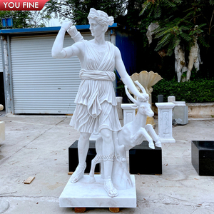 Youfine săn bắn mặt đất trang trí tinh tế Cổ Cuộc Sống Kích thước Trắng Artemis đá cẩm thạch Diana Thợ Săn thần tượng cho bán - Product Image 6