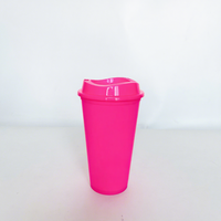 Gobelet réutilisable en plastique PP de 475 ml avec couvercle, logo personnalisé, gobelet de voyage à paroi simple, sans BPA, gobelet portable pour l'extérieur