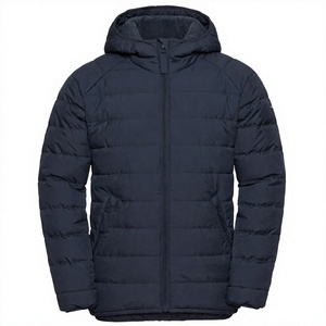 <b>Men's</b> Hooded Puffer <b>Jacket</b> Solid Color Down Alternative Coat <b>Waterproof</b> Breathable Zip Up Winter Outerwear - Product Image 3