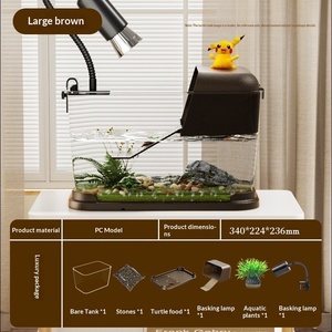 Acquario di Lusso per l'Allevamento di Tartarughe <span class=keywords><strong>d</strong></span>'<span class=keywords><strong>Acqua</strong></span> Dolce Brasiliane con Piattaforma per l'Esposizione al Sole e Illuminazione - Product Image 6