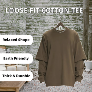 เสื้อเจอร์ซีย์ลำลองแบบยูนิเซ็กซ์ ทรงหลวม โอเวอร์ไซส์ ผ้าฝ้าย 100% หนัก 305 กรัม ผ้าสองชั้น แขนยาว เป็นมิตรกับสิ่งแวดล้อม ขายส่ง - Product Image 2