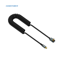 USB3.2 PD100W Tipo-C a Tipo-C Bobina de resorte Cable de datos de carga rápida 20Gbps 8K 60Hz PD3.2 Cable