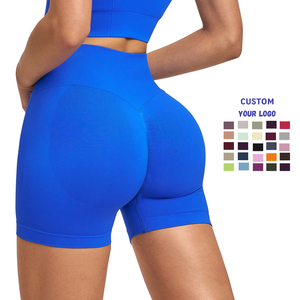 Shorts de Yoga Elásticos sin Costuras para Mujer, Cintura Alta, Control de Abdomen, Levanta Glúteos, Secado Rápido, para Gimnasio, Correr, Entrenamiento, Fitness - Product Image 1