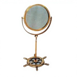 Nautical Ship Wheel <b>Vanity</b> <b>Mirror</b> Gold Plated <b>Table</b> Display Desk <b>Mirror</b> Makeup <b>Mirror</b> Round Framed Easy Rotatable Latest Design - Product Image 1