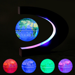 Globe <span class=keywords><strong>de</strong></span> carte du monde flottant à lévitation magnétique à rotation automatique avec base en forme <span class=keywords><strong>de</strong></span> C Globe flottant lumineux - Product Image 6