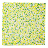 Tapis de table Mahjong carré imprimé citron jaune frais d'été, antidérapant, motif floral aux fruits d'agrumes vifs, couverture décorative pour table de jeu