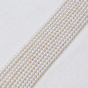 Perlas Redondas de Agua Dulce Naturales al por Mayor, 3-3.5mm, Semiterminadas, Cuentas Sueltas en Hilo, Coloridas - Product Image 3