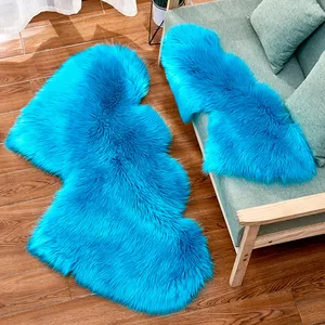 Tapis à poils longs en fausse fourrure de mouton, accessoire moderne pour enfants, peluche et peluche, fait à la main