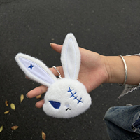 Porte-clés Lapin Gothique en Peluche, Style Anime Dessin Animé, Breloque de Sac Lapin, Design Bandage, Pendentif Doux Kawaii, Ornement pour Voiture et Sac, Cadeau pour Fille et Enfant