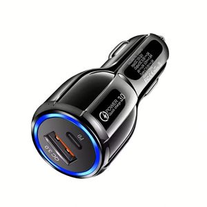 Chargeur de voiture USB A+C 30W à charge rapide PD USB QC3.0 pour téléphone portable, chargeur de voiture très vendu - Product Image 1