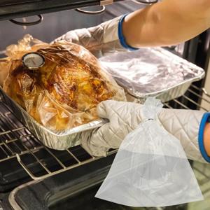 Sacs à poulet en PET légers, à fond plat, transparents, antiadhésifs, de qualité alimentaire, utilisables à haute température, sacs de cuisson pour dinde - Product Image 1