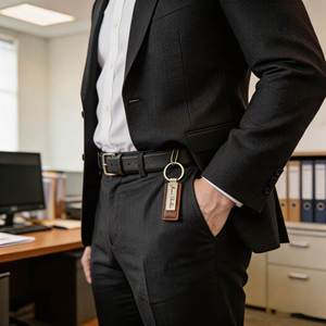 Leather and Stainless Steel Keychain, Custom Engraved <b>Key</b> <b>Ring</b> <b>for</b> Men & <b>Women</b>, Anniversary or Birthday Gift - Product Image 5