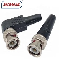 Connecteur BNC mâle coudé en laiton étanche de type vis avec capuchon de protection pour montage de caméra IP CCTV extérieure